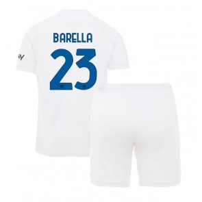 Inter Milan Nicolo Barella #23 Gostujuci Dres za Dječji 2023-24 Kratak Rukavima (+ kratke hlače)